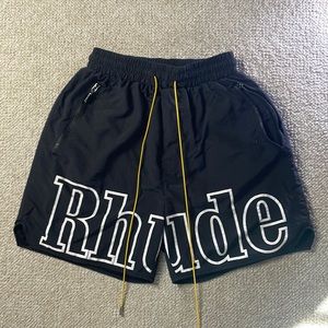 Rhude Logo Shorts, Black, Medium